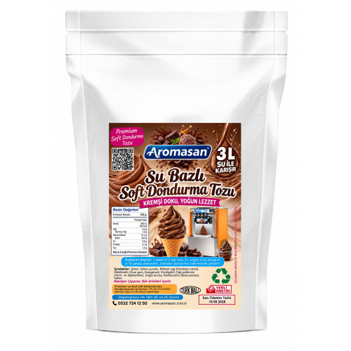 Su Bazlı Çikolata Aromalı Soft Dondurma Tozu 1250 gr ürün görseli