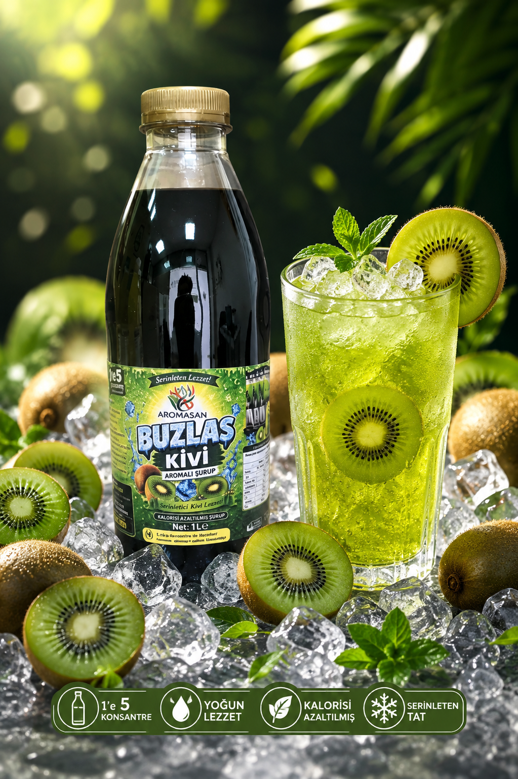 Kivi Aromalı Buzlaş 1 e 5 Şurup 1 lt ürün görseli