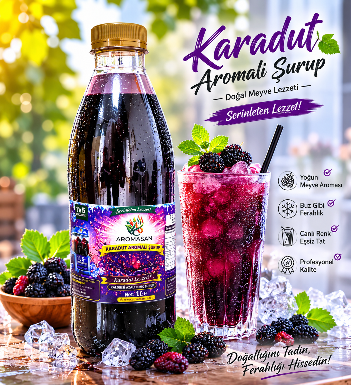 Karadut Buzlaş 1e 5 konsatre şurup 1 lt ürün görseli